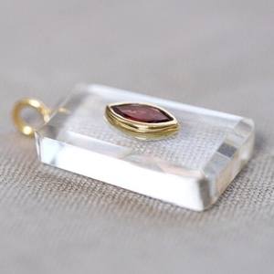 Collar con Colgante de Piedra Preciosa de Cuarzo Cristal Natural Tallada en Forma Rectangular, Plata 925, Chapado en Oro, Joyería para Mujer - Product Image 3