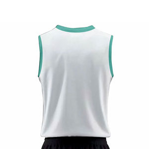 Uniforme de basket-ball respirant de style sans manches, personnalisé par sublimation, taille plus, vêtements de sport réversible, évacuation de l'humidité - Product Image 6