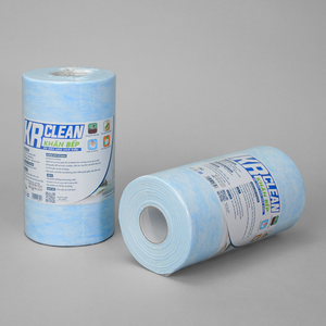 Krclean แผ่น100สีฟ้าขนาด20x20ซม. 1ชั้นผ้าเช็ดทำความสะอาดห้องครัวแบบม้วนกระดาษดูดซับสำหรับทำความสะอาดพื้นผิวห้องครัวสำหรับผ้าเช็ดปากมื้อค่ำ - Product Image 2