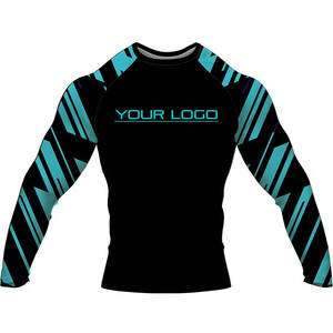 Logo personnalisable Fitness Gym Rash Guard à manches longues Spandex/Nylon Rash Guard pour hommes pour les activités de plein air - Product Image 3