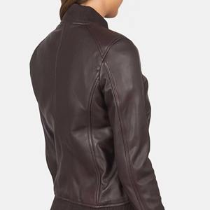 แจ็คเก็ตบอมเบอร์ผู้หญิงหนัง PU ขนาดพิเศษกันน้ำกันลมมีซิปสำหรับฤดูหนาวพิมพ์โลโก้ตามสั่งพิมพ์ลายไซส์ใหญ่พิเศษ - Product Image 6