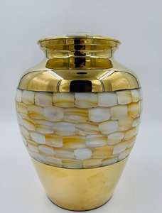 GLEAMING RAKU DOVE URNAS DE LATÓN PARA CENIZAS HUMANAS Y CENIZAS DE NIÑOS CON BOLSA DE TERCIOPELO GRATIS - Product Image 2