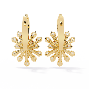 Boucles d'oreilles en or brillant 18 carats avec diamant de laboratoire, boucles d'oreilles de qualité supérieure - Product Image 4