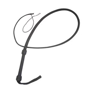 Fouet de ventre noir personnalisé fabriqué à la main de 04 pieds à 16 pieds de longueur 16 tresses fouet en cuir de vachette Sports de plein air cible pratique - Product Image 3