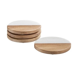 Classic Style Marble Wood Tea Coaster for Home Hotel Restaurant Wedding Events <b>Table</b> <b>Protection</b> Decoration with Classic Mats - Product Image 1