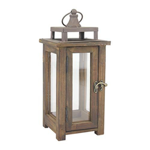 Bois de qualité exclusif avec accents de lanterne en métal bronze Lanterne suspendue en bois décorative pour la maison élégante pour la décoration de Noël - Product Image 2