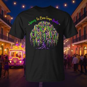 Maglietta Promozionale Mardi Gras 2025 con Albero di Perline per Uomo, Stile New Orleans - Product Image 3