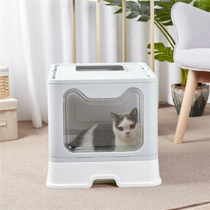 环保家用猫砂盆马桶便携式手动易清洁高边不锈钢猫砂盆 - Product Image 3