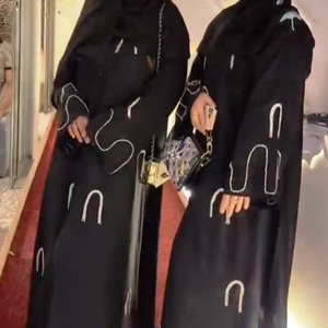 Ropa musulmana tradicional de mujer modesta elegante islámica hermosa ropa de fiesta de trabajo manual estilo Abaya Dubai-accesorio incluido - Product Image 1