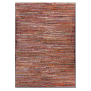 พรมทอมือลายทางคลาสสิก Acar ทำจากขนสัตว์และใยวิสโคส สีชมพูและสีม่วง ขนาด 9x12 รุ่น Tra-14448 สำหรับบ้านและรถยนต์ ด้วยเทคนิคการทอแบบแบน - Product Image 1