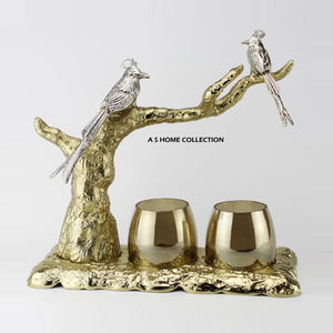 Porte-bougie en aluminium classique de qualité supérieure, couleur or brillant, design luxueux, décoration de Noël, lot de 2. - Product Image 3