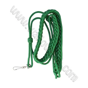 Hot Selling Goedkope Rate Viscose Aiguillette Groene Kleur Premium Kwaliteit Viscose Gemaakt Aiguillette Met Metalen Haak