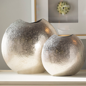 Vase à fleurs en aluminium antique de luxe, vase à fleurs décoratif unique en argent, vase à fleurs de design d'art moderne pour la décoration de la maison - Product Image 6