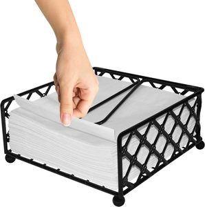 Porte-serviettes en métal enduit de poudre de qualité fine avec motif de découpe idéal pour le service alimentaire de buffet de table de cuisine pour l'exportation en vrac - Product Image 3