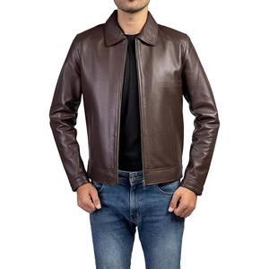 Veste en cuir pour homme de qualité supérieure, bleu, cuir véritable, style moto, fabricant OEM, coupe ajustée, fermeture éclair, pour les acheteurs en gros - Product Image 1