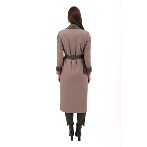 Manteau trench en cuir double boutonnage avec ceinture - Product Image 6