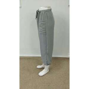 Women's <b>Elastic</b> <b>Waist</b> Drawstring Button Detail <b>Trousers</b>, 36567 - Gray - Product Image 5