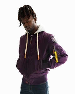 Chaquetas de bombardero elegantes para exteriores informales para hombre, chaquetas de trabajo con patrón de forro Hip Hop de invierno con logotipo personalizado OEM - Product Image 1