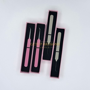 GETUP BROSONS IMPEX Cils de volume russe de précision anti-magnétiques en acier inoxydable de haute qualité, pointe argentée rose nude à 45 degrés - Product Image 6