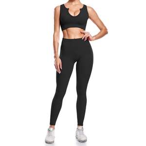 Ropa deportiva de gimnasio para mujer de alta calidad, conjunto de Yoga sin costuras, ropa deportiva transpirable, entrenamiento de cintura alta, opción de talla grande - Product Image 4