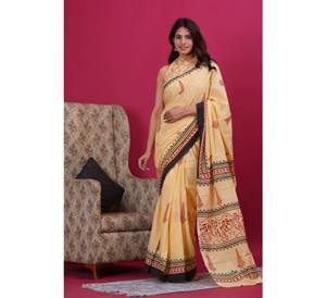 2025 nouveauté haute qualité coton Mulmul Saree élégant imprimé à la main conception pour la fête d'été porter des femmes indien pakistanais - Product Image 3