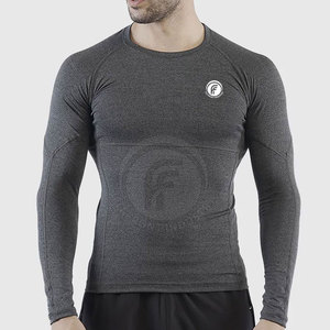Camisas de compresión ajustadas de peso ligero para hombre, camisas de compresión de alta calidad de Color sólido de algodón 100% - Product Image 4