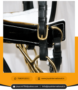 Cuir GOLD PING NOIR BRILLANT Confort BLANC Rembourré Dressage Bride Western Cuir Brides léger - Product Image 3