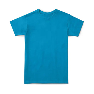 เสื้อยืดแขนสั้นผู้ชาย สีพื้น แดง ขาว น้ำเงิน แต่งขอบคอ ทรงพอดีตัว สวมใส่สบาย ผ้าเจอร์ซีย์ถัก คอตตอน ระบายอากาศ แห้งเร็ว - Product Image 1