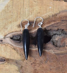 Black Onyx Sterling <b>Silver</b> <b>Stud</b> Earrings Gold Plated Cute Handmade December Birthstone Elegant Unique Gift for Women - Product Image 3
