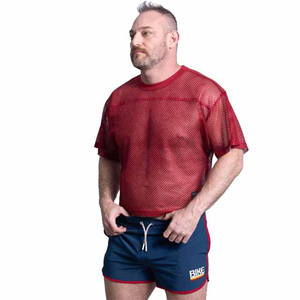 Vêtements de sport vintage maille personnalisée surdimensionnée Boxy T-shirt recadrée été dernière conception hommes recadrée maille Boxy Football Jersey - Product Image 2