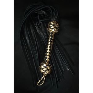 JEXMOO - Látigos de Cuero Hechos a Mano Personalizados, Herramientas Artesanales, Dorado y Negro, Nuevo, 1 Juego de Artículos de Bondage para Adultos, Internacional - Product Image 3