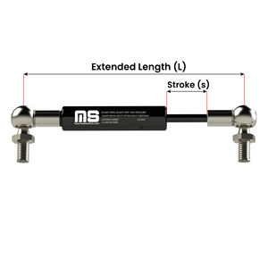 Vérin à gaz cylindrique en acier peint noir MotionStruts LS08BJ-262-600-F1 18mm-8mm 600mm 23.62in 50N-800N pour hayon de voiture et bateau - Product Image 3