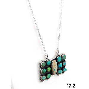 Collier artisanal en turquoise et argent sterling à motif géométrique du sud-ouest - Product Image 3