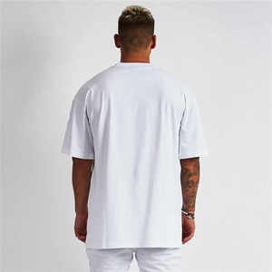 260 grammes poids lourd surdimensionné 100% coton T-Shirt hommes solide à manches courtes luxe Logo personnalisé longue goutte épaule - Product Image 4