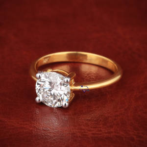 Romantique 14KT solide or jaune Moissanite diamant Solitaire bague de fiançailles pour les femmes cadeau de mariage Collection de fête - Product Image 2