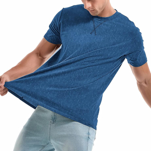 Venta al por mayor en línea de calidad superior ropa de verano de los hombres camiseta de la mejor calidad de color sólido con estilo ligero camisetas para hombres - Product Image 6