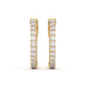 ต่างหูห่วงสีทอง14K ประกายเพชรโมอิสทรงกลม1.00Ct ที่มีความซับซ้อน - Product Image 4