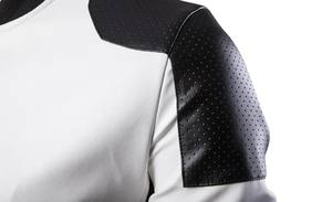 Veste en cuir pour hommes coupe-vent souffle couleur bloc manteaux en cuir PU mode décontracté sport hommes veste de moto grande taille 5XL - Product Image 3