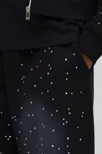 Pantalones de chándal personalizados de algodón con diamantes de imitación para mujer, pantalones casuales para hombre, pantalones de calle, pantalones de chándal French Terry, fabricante - Product Image 2