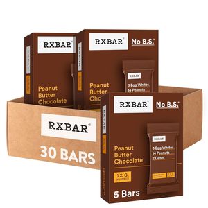 RXBAR Protein <b>Bars</b>, 12g Protein, Gluten Free Snacks, Peanut Butter Chocolate (6 Boxes, 30 <b>Bars</b>) - Product Image 1