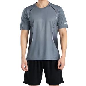 Conjuntos de camiseta de verano transpirable de alta calidad, conjunto de pantalones cortos de entrenamiento informal de algodón 100% para hombres, conjunto de camisa de pantalones cortos con estilo personalizado - Product Image 1