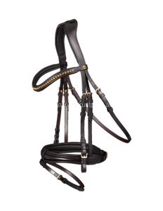 Nouvelle bride en cuir de cheval de très bonne qualité disponible en couleurs noires et taille avec une bande de nez brevetée - Product Image 4