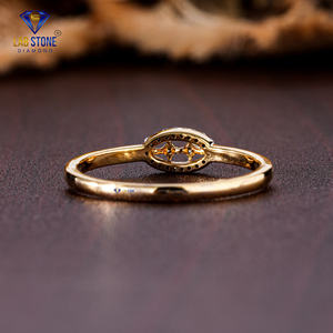 Lab-Stone Party Wear Bague en diamant 0.064 TDW Diamant taille ronde Or jaune Couleur EF-VS - Product Image 4