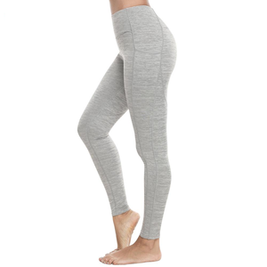 Pantalones de yoga para entrenamiento activo para mujer con función de levantamiento de glúteos sin costuras con bolsillos de empuje de patrón sólido Leggings de gimnasio - Product Image 1