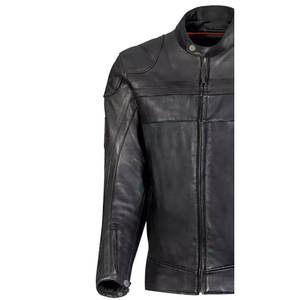 Chaqueta de Cuero con Cuello Alto para Jóvenes, Chaqueta de Motociclista de Cuero Auténtico Negra, Personaliza Tu Chaqueta de Motociclista de Cuero para Hombre - Product Image 4