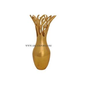 Vases à fleurs de dessus de Table Design fabuleux Vases à fleurs plaqués or de grandes tailles créatives pour la maison et le salon Décor Vase à fleurs - Product Image 1