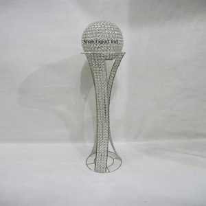 Centro de mesa de cristal decorativo para boda, Bola de trofeo en soporte, acabado dorado para Decoración de mesa de boda en casa - Product Image 2