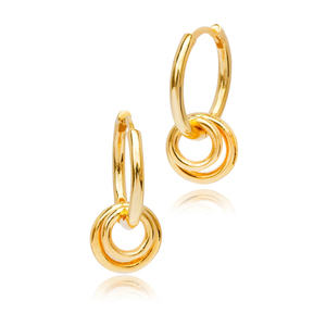 Plain <b>Hoop</b> <b>Earrings</b> Two Hollow Round Charm Turkish Wholesale Handmade 925 <b>Sterling</b> <b>Silver</b> Jewelry - Product Image 3