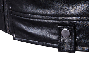 Chaqueta de cuero PU personalizada para hombre, chaqueta de talla grande - Product Image 6