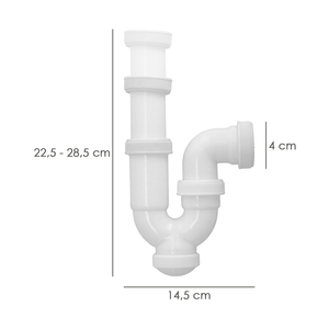 Sifone Curvo Estensibile, 1 1/2" O/ 40 mm con Dado di Bloccaggio - Product Image 2